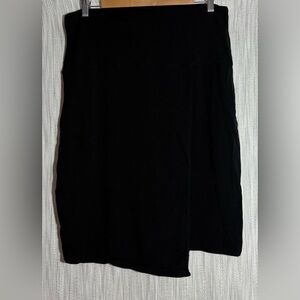 Athleta Black Faux Wrap Midi Pencil Skirt